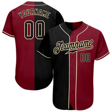 Load image into Gallery viewer, Custom Crimson Black-Cream Authentic Split Fashion Baseball Jersey