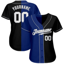 Load image into Gallery viewer, Custom Black White-Royal Authentic Split Fashion Baseball Jersey