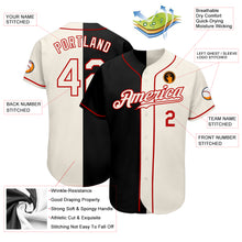 Load image into Gallery viewer, Custom Black Cream-Red Authentic Split Fashion Baseball Jersey