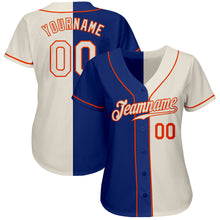 Load image into Gallery viewer, Custom Royal Cream-Orange Authentic Split Fashion Baseball Jersey