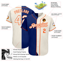 Load image into Gallery viewer, Custom Royal Cream-Orange Authentic Split Fashion Baseball Jersey