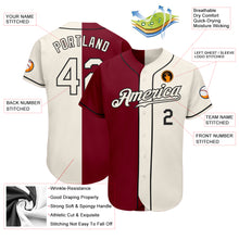 Load image into Gallery viewer, Custom Crimson Cream-Black Authentic Split Fashion Baseball Jersey