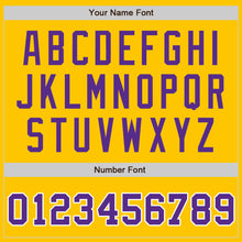 Load image into Gallery viewer, Custom Yellow Purple Gray-White Authentic Split Fashion Baseball Jersey