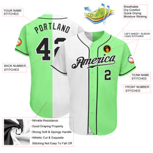 Load image into Gallery viewer, Custom Pea Green Black-White Authentic Split Fashion Baseball Jersey