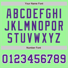 Load image into Gallery viewer, Custom Pea Green Purple-White Authentic Split Fashion Baseball Jersey