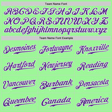 Load image into Gallery viewer, Custom Pea Green Purple-White Authentic Split Fashion Baseball Jersey