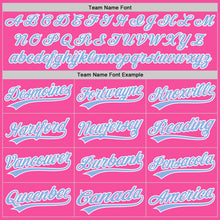 Load image into Gallery viewer, Custom Pink Light Blue-White Authentic Split Fashion Baseball Jersey
