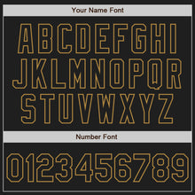 Load image into Gallery viewer, Custom Black Black White-Old Gold Authentic Split Fashion Baseball Jersey