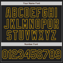 Load image into Gallery viewer, Custom Black Black White-Gold Authentic Split Fashion Baseball Jersey