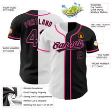 Load image into Gallery viewer, Custom Black Black White-Pink Authentic Split Fashion Baseball Jersey