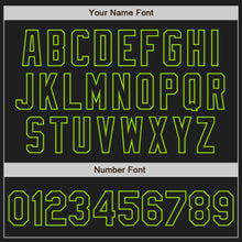 Load image into Gallery viewer, Custom Black Black White-Neon Green Authentic Split Fashion Baseball Jersey