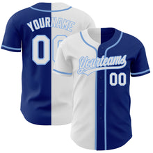 Load image into Gallery viewer, Custom Royal White-Light Blue Authentic Split Fashion Baseball Jersey