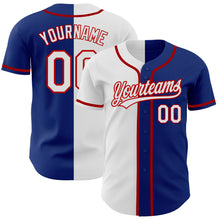 Load image into Gallery viewer, Custom Royal White-Red Authentic Split Fashion Baseball Jersey