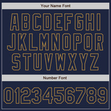 Load image into Gallery viewer, Custom Navy Navy White-Old Gold Authentic Split Fashion Baseball Jersey