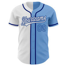 Load image into Gallery viewer, Custom Light Blue Light Blue White-Royal Authentic Split Fashion Baseball Jersey