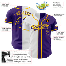 Load image into Gallery viewer, Custom Purple Purple White-Gold Authentic Split Fashion Baseball Jersey