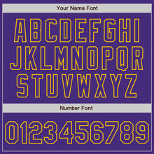 Load image into Gallery viewer, Custom Purple Purple White-Gold Authentic Split Fashion Baseball Jersey