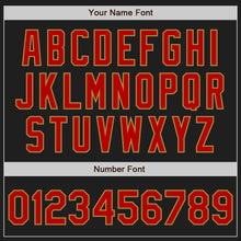 Load image into Gallery viewer, Custom Black Red White-Old Gold Authentic Split Fashion Baseball Jersey