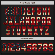 Load image into Gallery viewer, Custom Black Vintage USA Flag Gray-Red Authentic Split Fashion Baseball Jersey