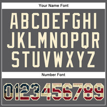 Load image into Gallery viewer, Custom Steel Gray Vintage USA Flag-Cream Authentic Baseball Jersey