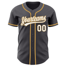 Load image into Gallery viewer, Custom Steel Gray White-Old Gold Authentic Baseball Jersey