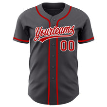 Load image into Gallery viewer, Custom Steel Gray Red-White Authentic Baseball Jersey