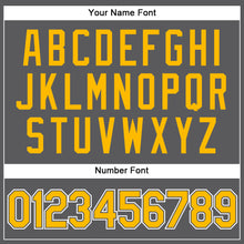 Load image into Gallery viewer, Custom Steel Gray Gold-White Authentic Baseball Jersey