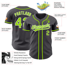 Load image into Gallery viewer, Custom Steel Gray Neon Green-White Authentic Baseball Jersey