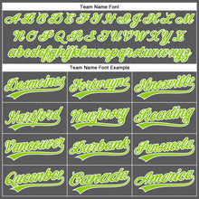 Load image into Gallery viewer, Custom Steel Gray Neon Green-White Authentic Baseball Jersey