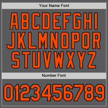 Load image into Gallery viewer, Custom Steel Gray Orange-Black Authentic Baseball Jersey