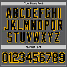 Load image into Gallery viewer, Custom Steel Gray Black-Gold Authentic Baseball Jersey