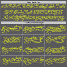 Load image into Gallery viewer, Custom Steel Gray Neon Yellow Authentic Baseball Jersey