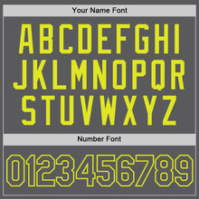 Load image into Gallery viewer, Custom Steel Gray Neon Yellow Authentic Baseball Jersey