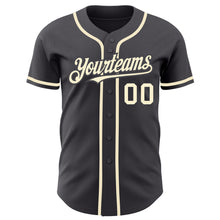Load image into Gallery viewer, Custom Steel Gray Cream Authentic Baseball Jersey
