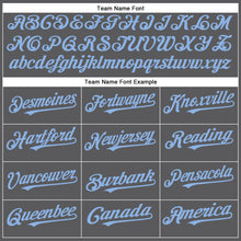 Load image into Gallery viewer, Custom Steel Gray Light Blue Authentic Baseball Jersey