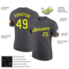 Load image into Gallery viewer, Custom Steel Gray Neon Yellow Performance T-Shirt