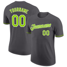 Load image into Gallery viewer, Custom Steel Gray Neon Green-White Performance T-Shirt
