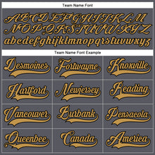 Load image into Gallery viewer, Custom Steel Gray Old Gold-Black Hockey Lace Neck Jersey