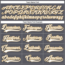 Load image into Gallery viewer, Custom Steel Gray White Old Gold-Red Hockey Lace Neck Jersey