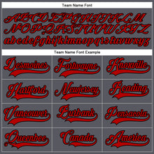 Load image into Gallery viewer, Custom Steel Gray Red-Black Hockey Lace Neck Jersey