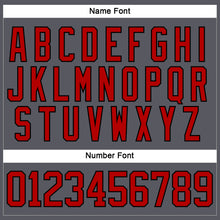 Load image into Gallery viewer, Custom Steel Gray Red-Black Hockey Lace Neck Jersey