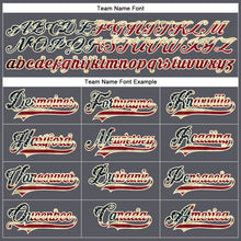 Load image into Gallery viewer, Custom Steel Gray Vintage USA Flag Cream-Black Hockey Lace Neck Jersey