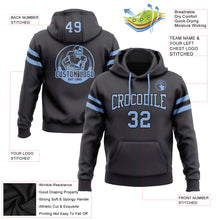 Load image into Gallery viewer, Custom Stitched Steel Gray Light Blue-Black Football Pullover Sweatshirt Hoodie