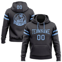 Load image into Gallery viewer, Custom Stitched Steel Gray Light Blue-Black Football Pullover Sweatshirt Hoodie