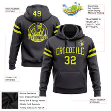 Load image into Gallery viewer, Custom Stitched Steel Gray Neon Yellow-Black Football Pullover Sweatshirt Hoodie