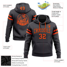 Load image into Gallery viewer, Custom Stitched Steel Gray Orange-Black Football Pullover Sweatshirt Hoodie