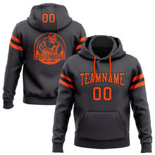 Load image into Gallery viewer, Custom Stitched Steel Gray Orange-Black Football Pullover Sweatshirt Hoodie