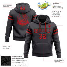 Load image into Gallery viewer, Custom Stitched Steel Gray Red-Black Football Pullover Sweatshirt Hoodie