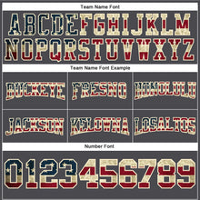 Load image into Gallery viewer, Custom Stitched Steel Gray Vintage USA Flag Cream-Crimson Football Pullover Sweatshirt Hoodie