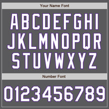 Load image into Gallery viewer, Custom Steel Gray White-Purple Authentic Baseball Jersey